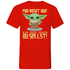 Mir nicht auf den Sack gehen du sollst Baby Yoda Grogu - Herren V-Neck Shirt Red