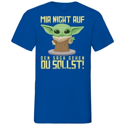 Mir nicht auf den Sack gehen du sollst Baby Yoda Grogu - Herren V-Neck Shirt Royal Blue
