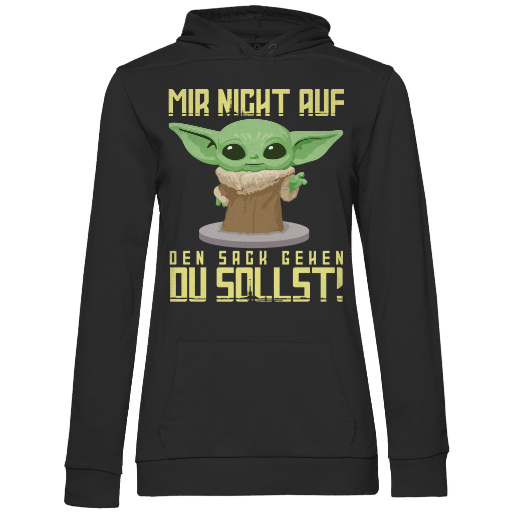Mir nicht auf den Sack gehen du sollst Baby Yoda Grogu - Damen Hoodie Black