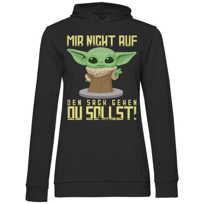 Mir nicht auf den Sack gehen du sollst Baby Yoda Grogu - Damen Hoodie Black