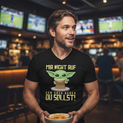 Mir nicht auf den Sack gehen du sollst Baby Yoda Grogu - Herren V-Neck Shirt