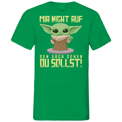 Mir nicht auf den Sack gehen du sollst Baby Yoda Grogu - Herren V-Neck Shirt Kelly Green