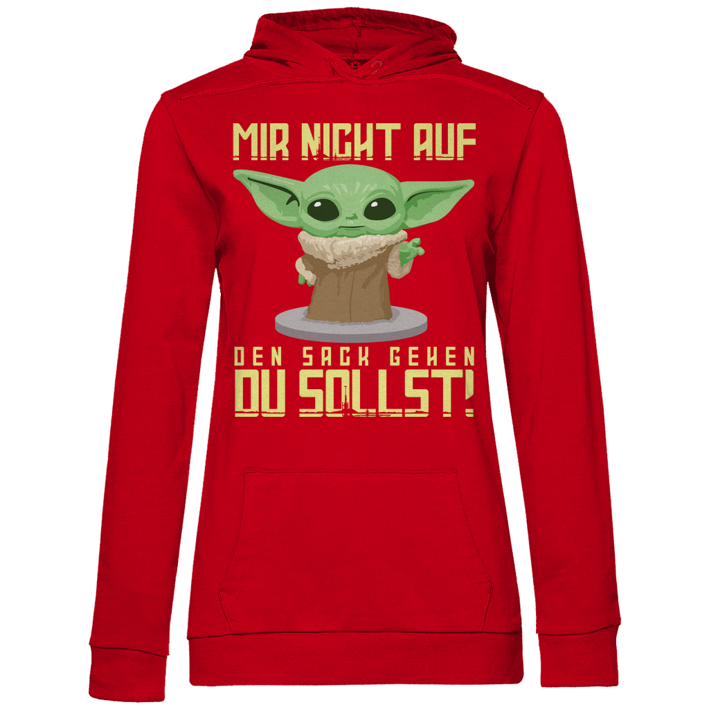 Mir nicht auf den Sack gehen du sollst Baby Yoda Grogu - Damen Hoodie Red