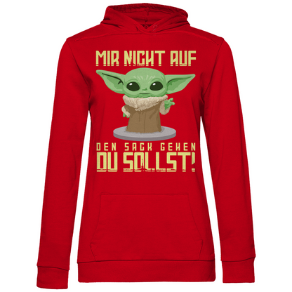 Mir nicht auf den Sack gehen du sollst Baby Yoda Grogu - Damen Hoodie Red