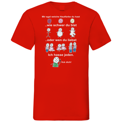 Mir egal welche Hautfarbe du hast - Herren V-Neck Shirt Red