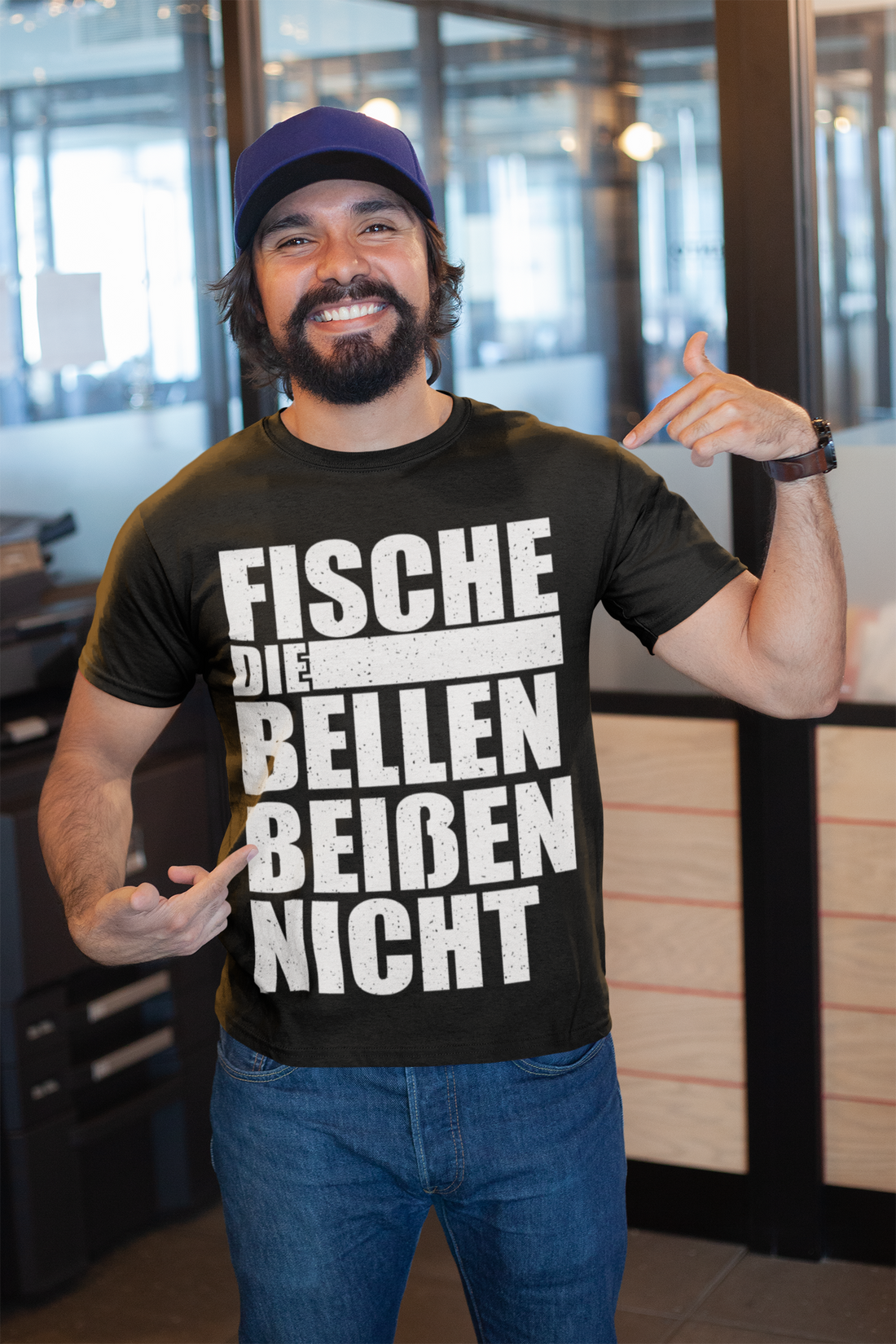 Fische die bellen beißen nicht – Lustiges Angler T-Shirt für Männer