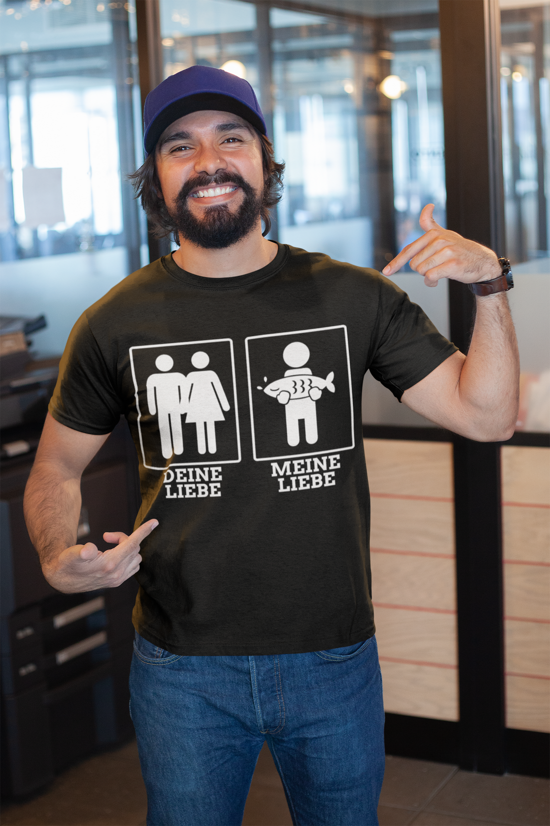Lustiges Angler Shirt Männer – Deine Liebe meine Liebe – Fischen statt Beziehung