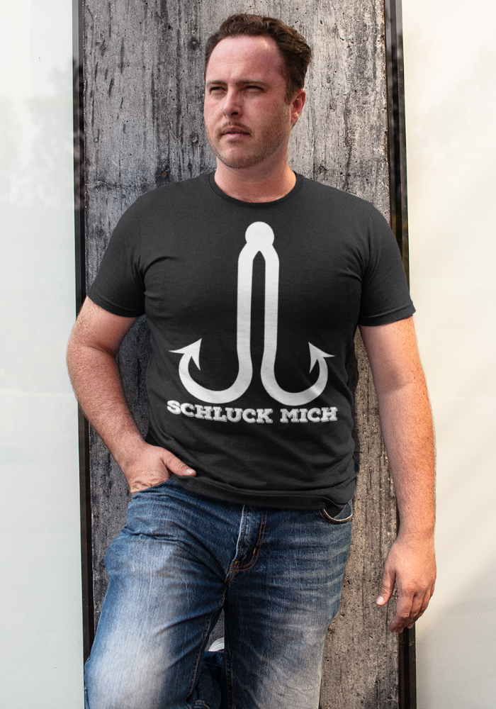 Schluck mich T-Shirt Männer – Lustiges Angler Design mit Doppeldeutigkeit