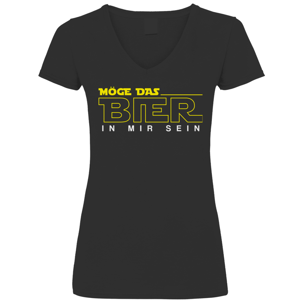 Möge das Bier in mir sein - Star Wars - V-Neck Damenshirt Black