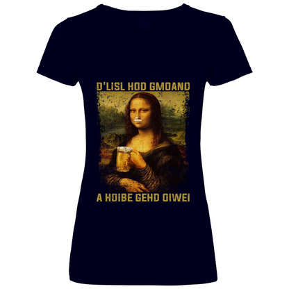 D´Lisl hod gmoand a Hoibe gehd oiwei - V-Neck Damenshirt Deep Navy