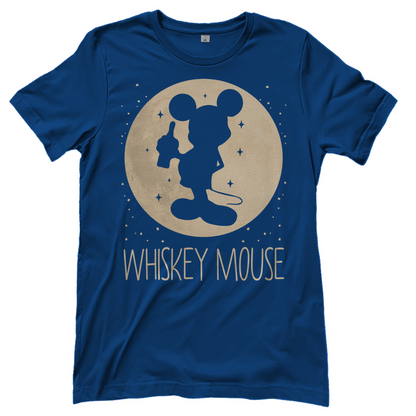 Royal blaues Frauen Shirt mit Mond Prinzessin Whiskey Mouse Motiv witzig humorvoll, Frontansicht