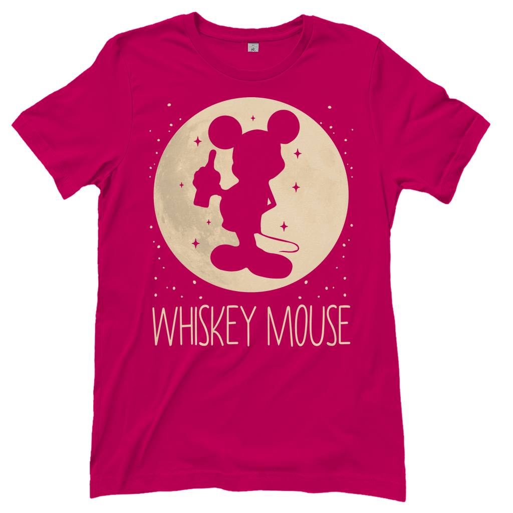 Sorbet rosa Frauen Shirt mit Mond Prinzessin Whiskey Mouse Design humorvoll witzig, Frontansicht