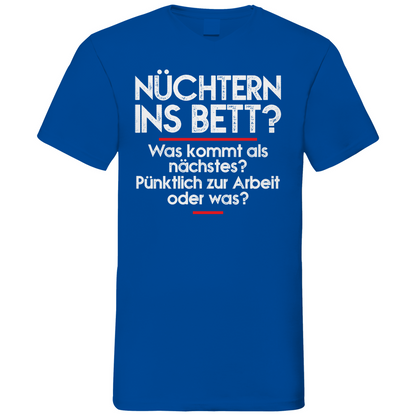 Nüchtern ins Bett? - Herren V-Neck Shirt Royal Blue
