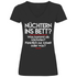 Nüchtern ins Bett? - V-Neck Damenshirt Black