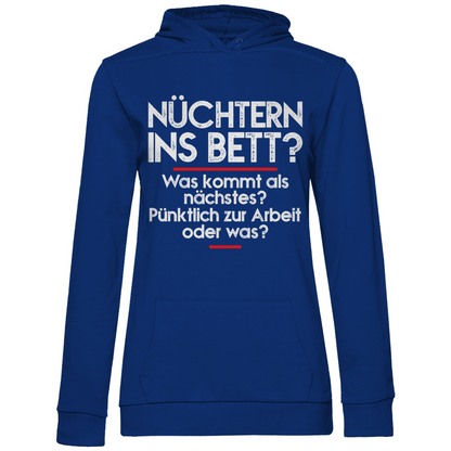 Nüchtern ins Bett? - Damen Hoodie Royal