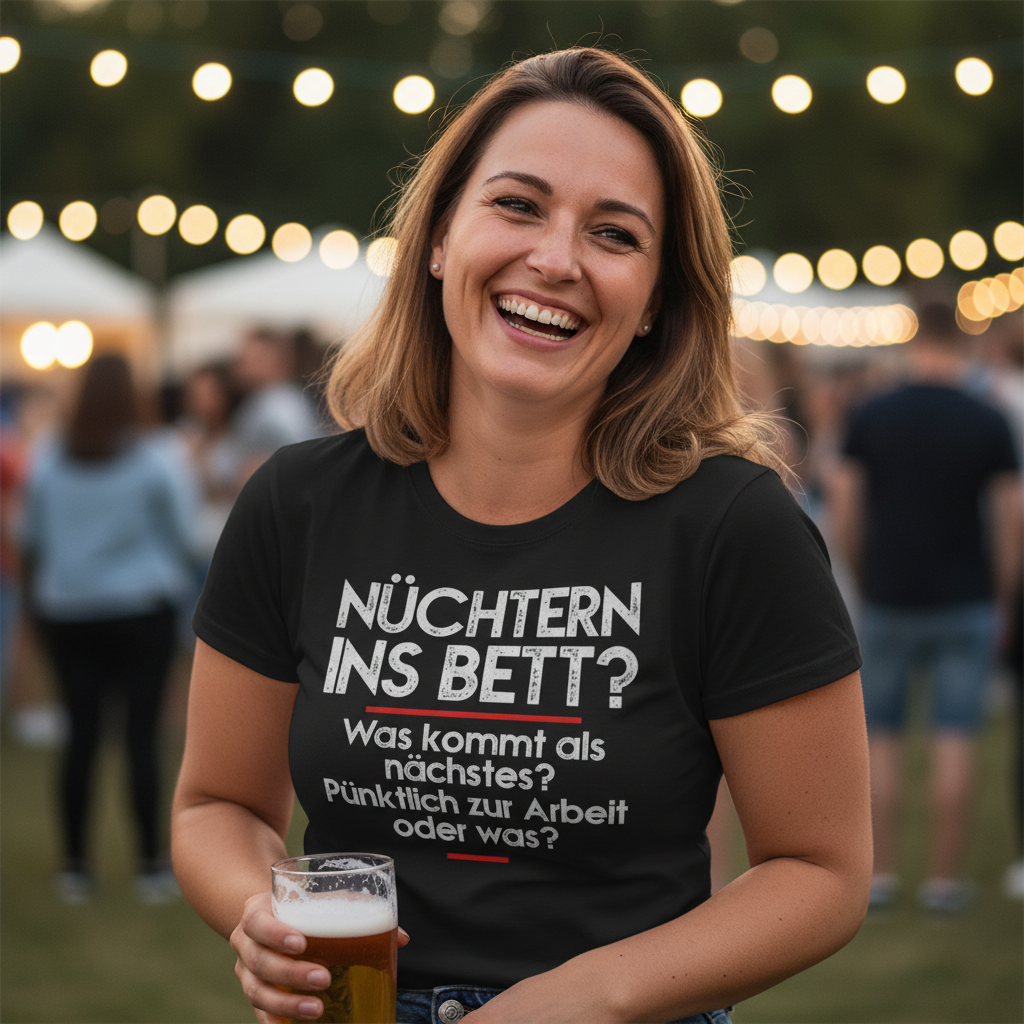 Nüchtern ins Bett? - Damenshirt