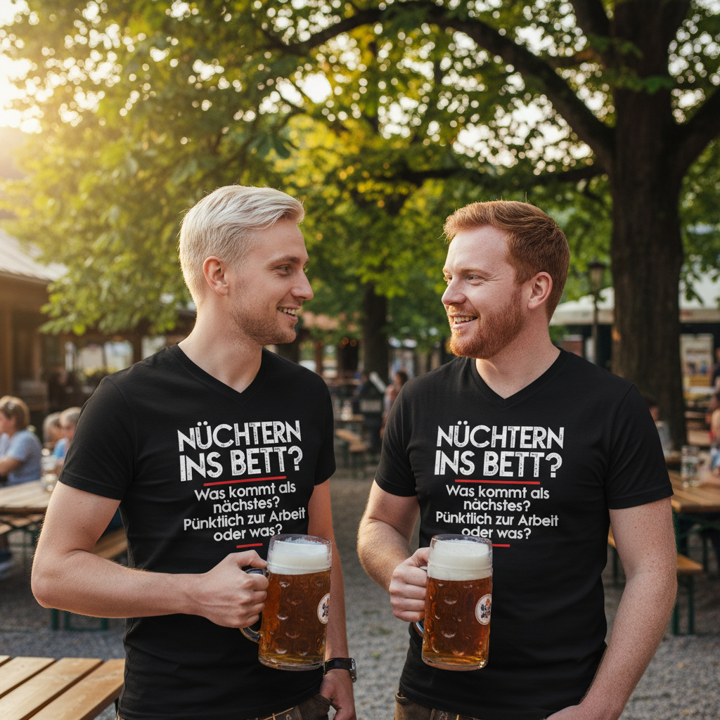 Nüchtern ins Bett? - Herren V-Neck Shirt