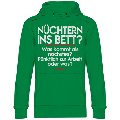 Nüchtern ins Bett? - Unisex Hoodie Kelly Green
