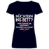 Nüchtern ins Bett? - V-Neck Damenshirt Deep Navy