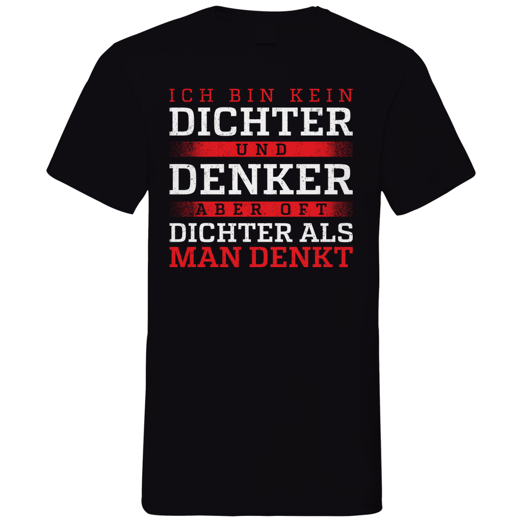 Oft dichter als man denkt - Herren V-Neck Shirt Black