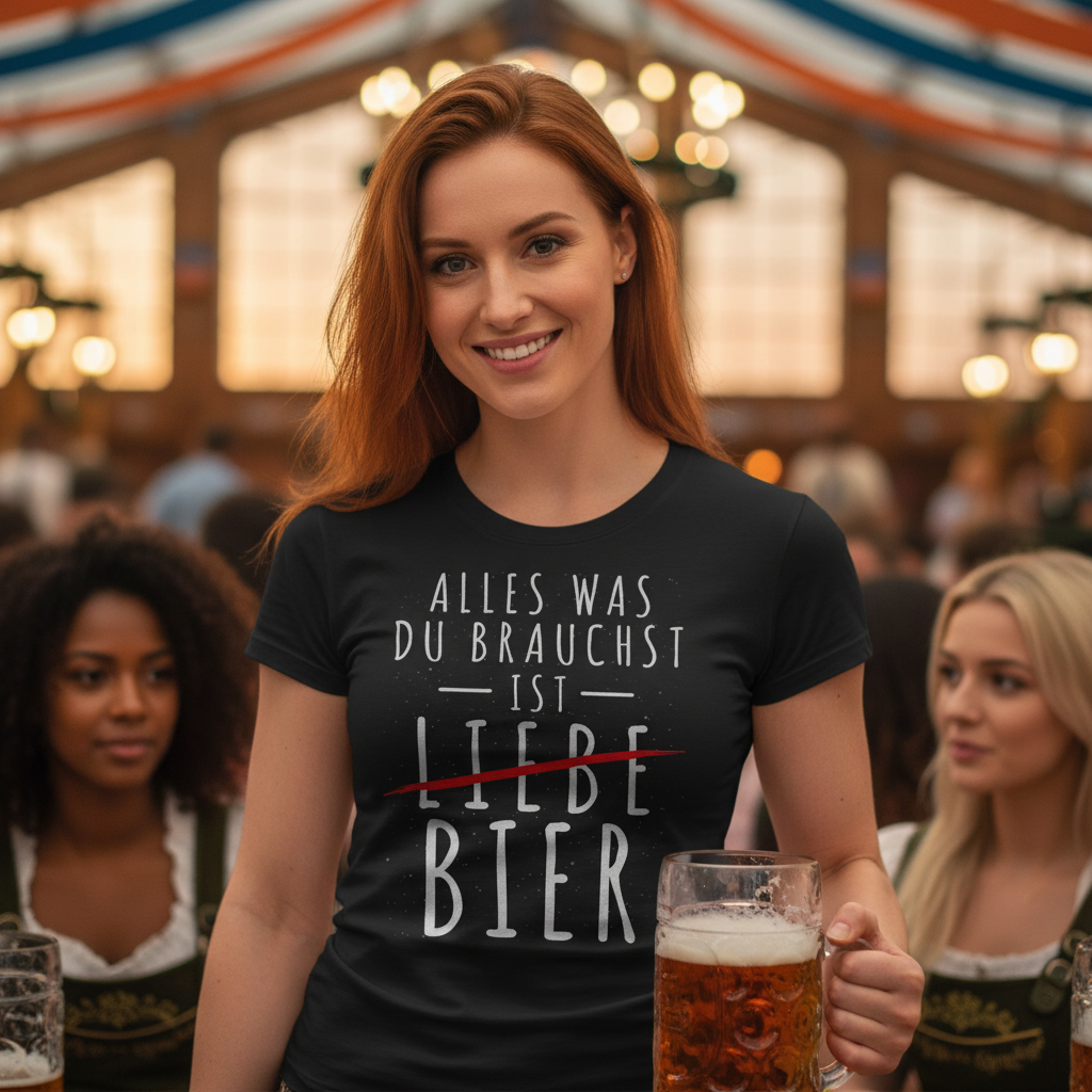 Alles was du brauchst ist Bier - Damenshirt