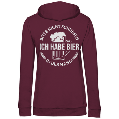 Bitte nicht schubsen - Damen Hoodie Wine