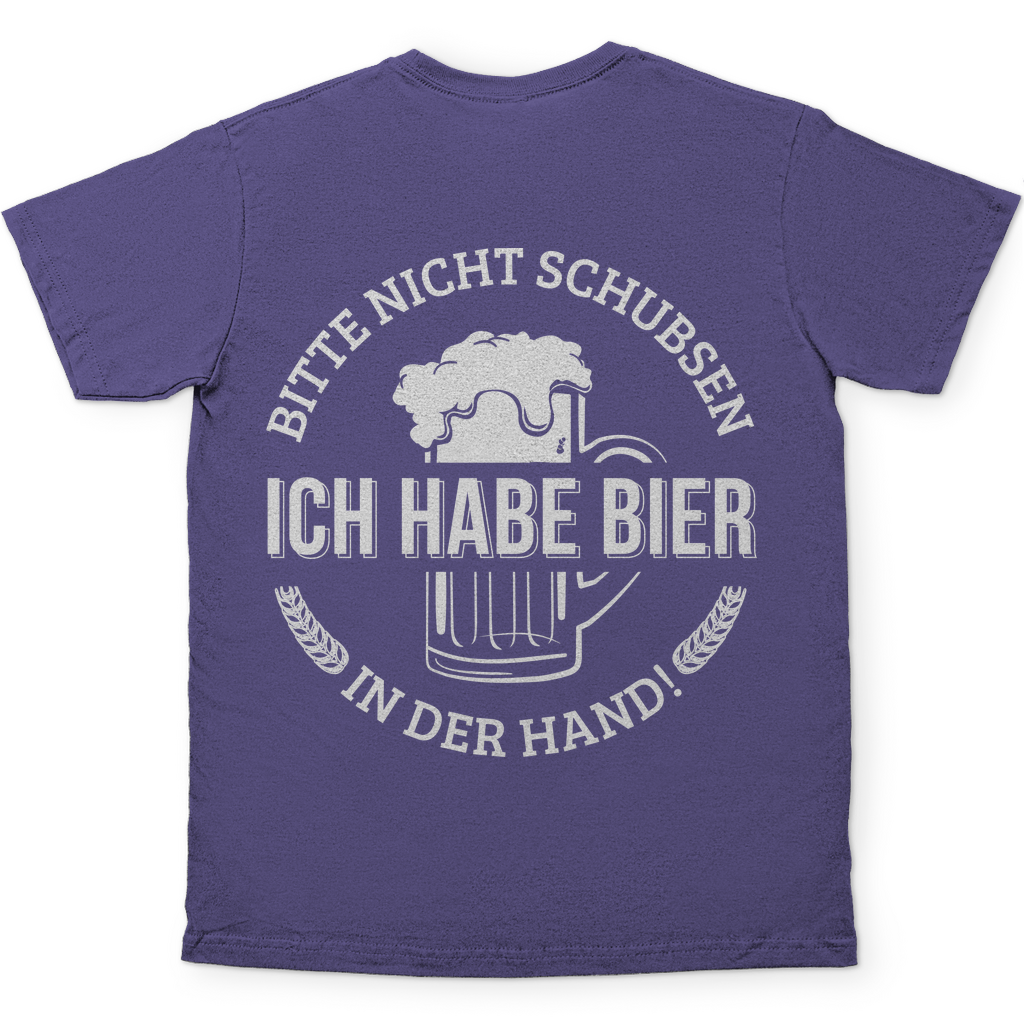 Bitte nicht schubsen ich habe Bier in der Hand - Herren Shirt Millennial Lilac