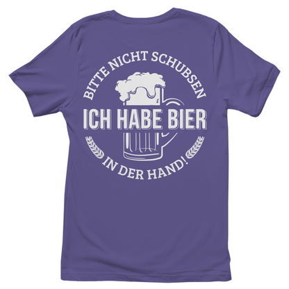Bitte nicht schubsen ich habe Bier in der Hand - Damenshirt Millennial Lilac