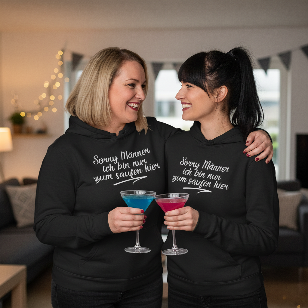 Sorry Männer ich bin nur zum saufen hier - Damen Hoodie
