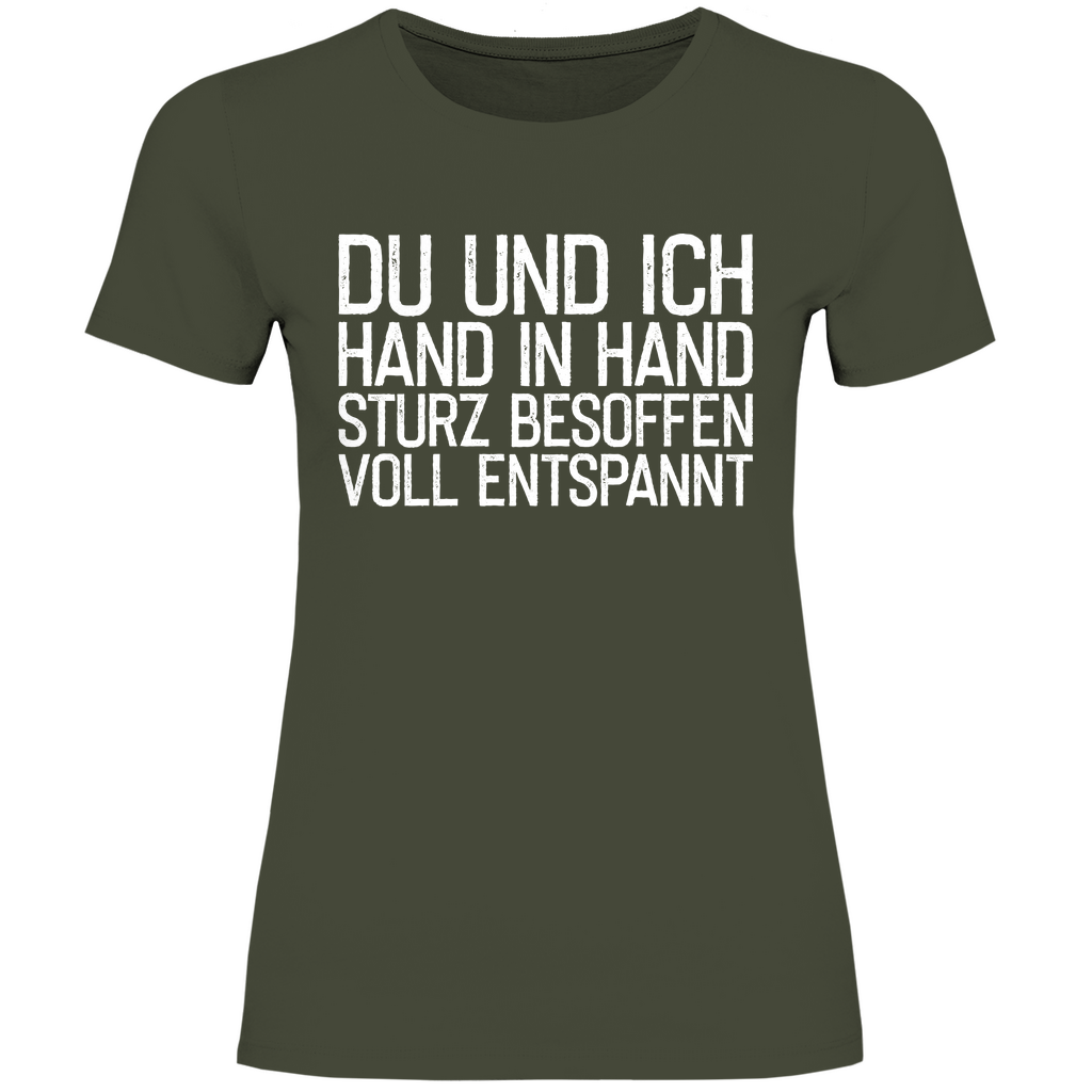 Du und ich Hand in Hand - Damenshirt Urban Khaki