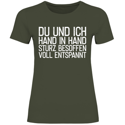 Du und ich Hand in Hand - Damenshirt Urban Khaki
