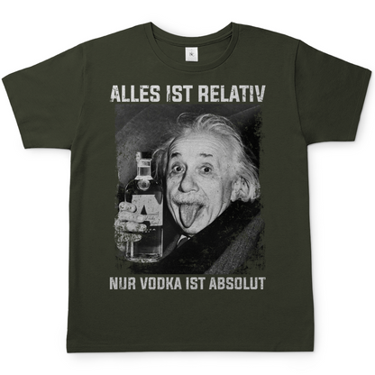Alles ist Relativ nur Vodka ist Absolut Albert Einstein - Herren Shirt Urban Khaki