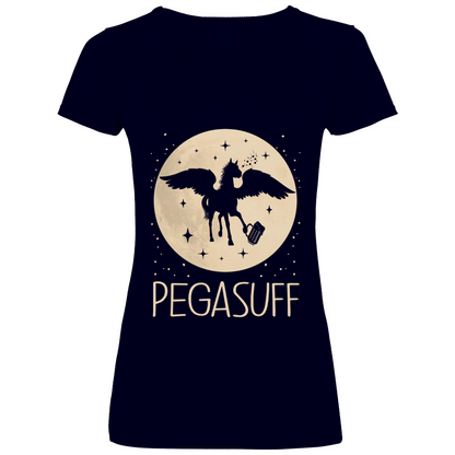 Mond Prinzessin - Pegasuff - V-Neck Damenshirt Deep Navy