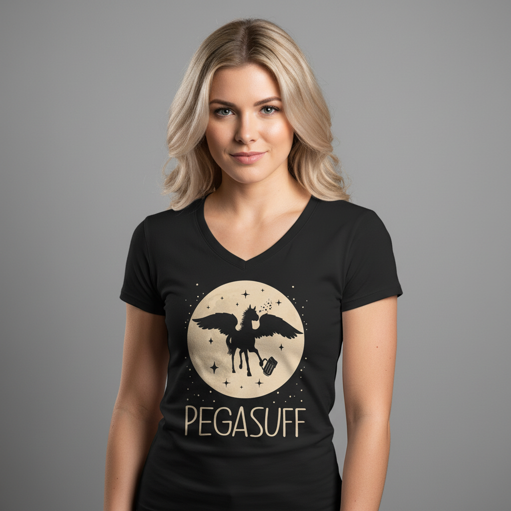Mond Prinzessin - Pegasuff - V-Neck Damenshirt