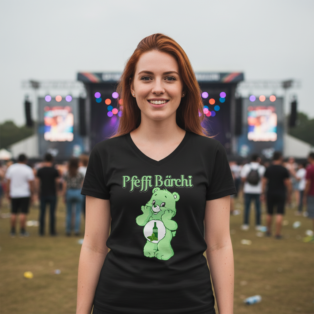 Pfeffi Bärchi - Glücksbärchi - V-Neck Damenshirt