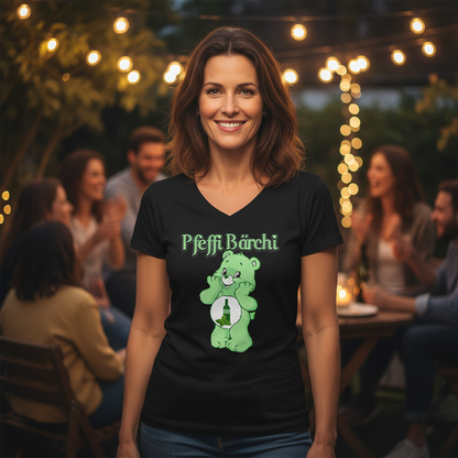 Pfeffi Bärchi - Glücksbärchi - V-Neck Damenshirt