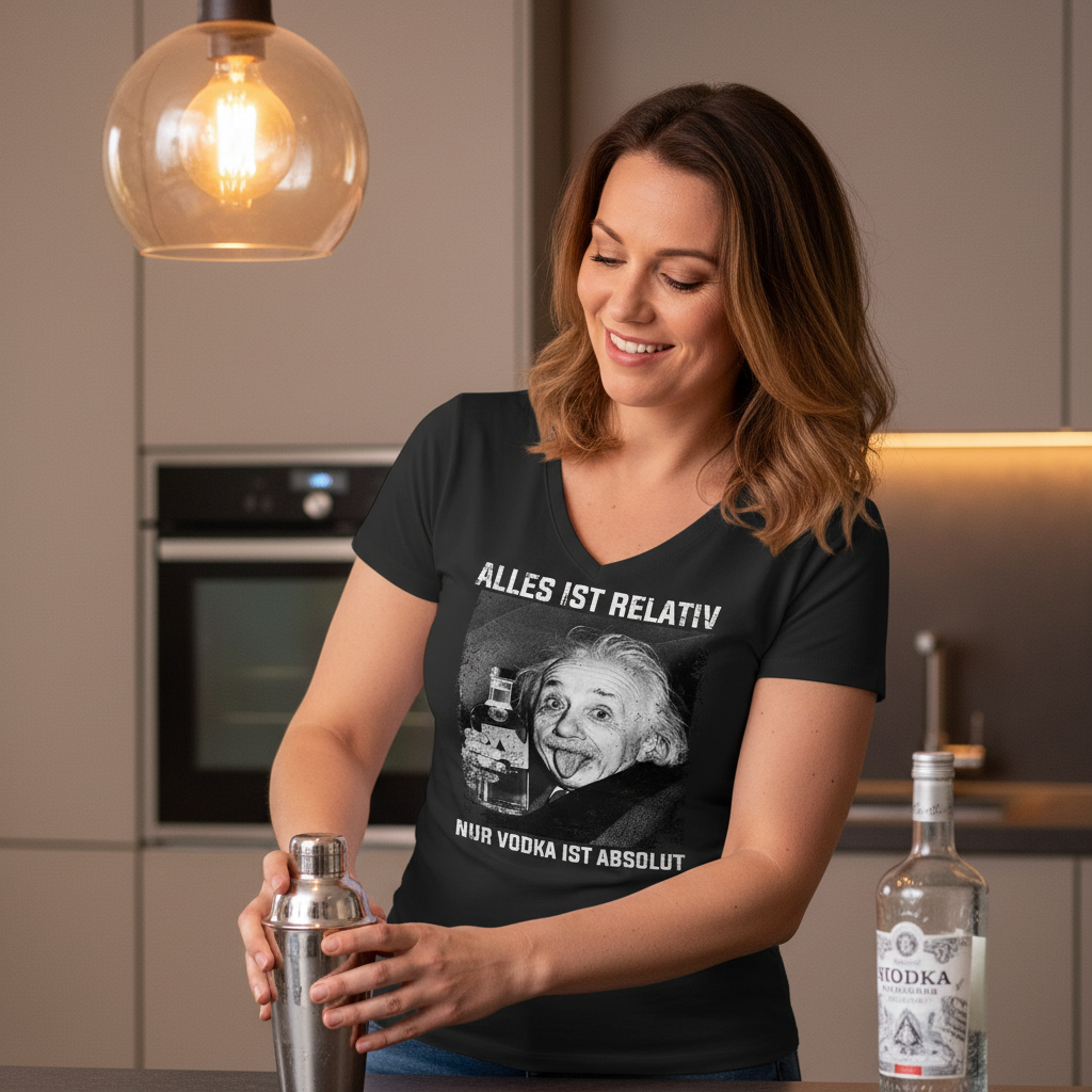 Alles ist Relativ nur Vodka ist Absolut - V-Neck Damenshirt