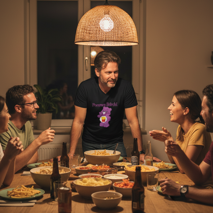 Pommes Bärchi - Glücksbärchi - Herren V-Neck Shirt