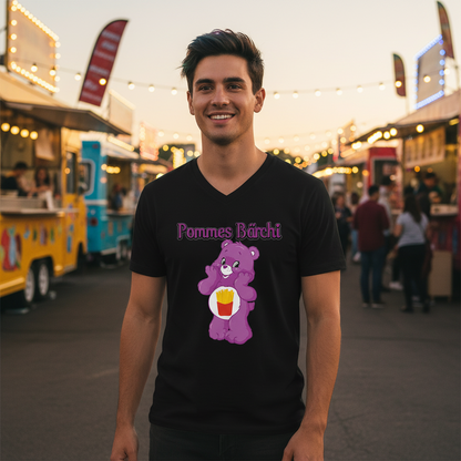 Pommes Bärchi - Glücksbärchi - Herren V-Neck Shirt
