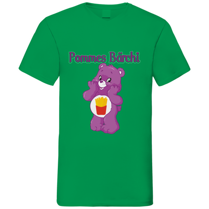 Pommes Bärchi - Glücksbärchi - Herren V-Neck Shirt Kelly Green