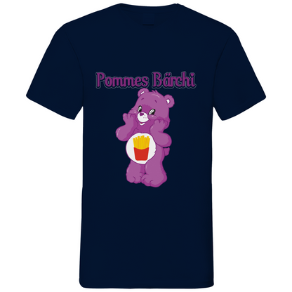 Pommes Bärchi - Glücksbärchi - Herren V-Neck Shirt Navy