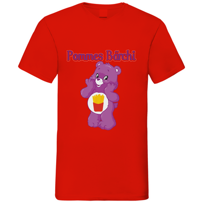 Pommes Bärchi - Glücksbärchi - Herren V-Neck Shirt Red