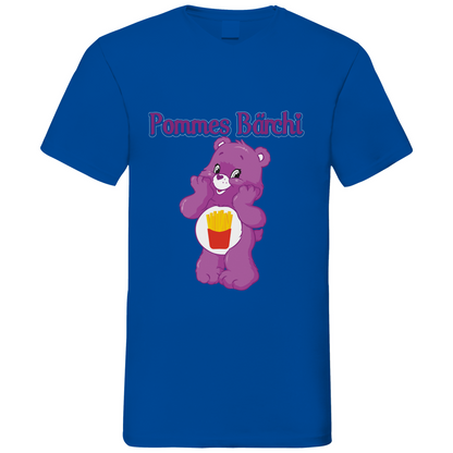 Pommes Bärchi - Glücksbärchi - Herren V-Neck Shirt Royal Blue