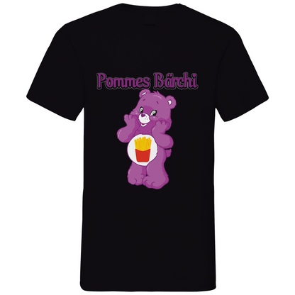 Pommes Bärchi - Glücksbärchi - Herren V-Neck Shirt Black