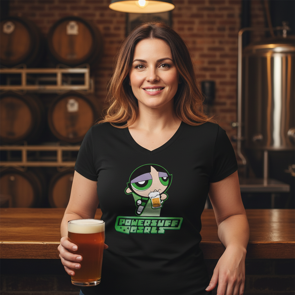 Buttercup Powersuff Powerpuff Girls - V-Neck Damenshirt