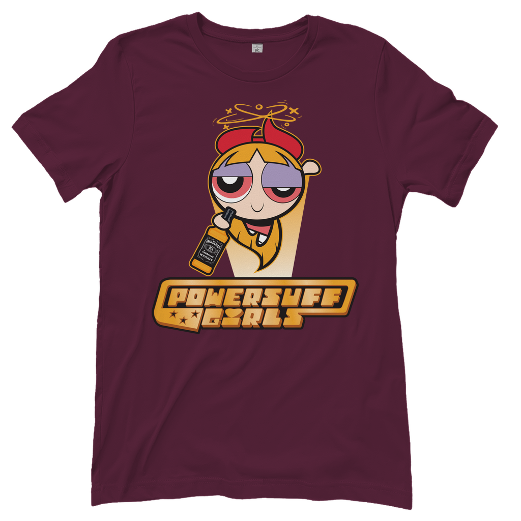 Blossom Powersuff Powerpuff Girls - Damenshirt Burgundy