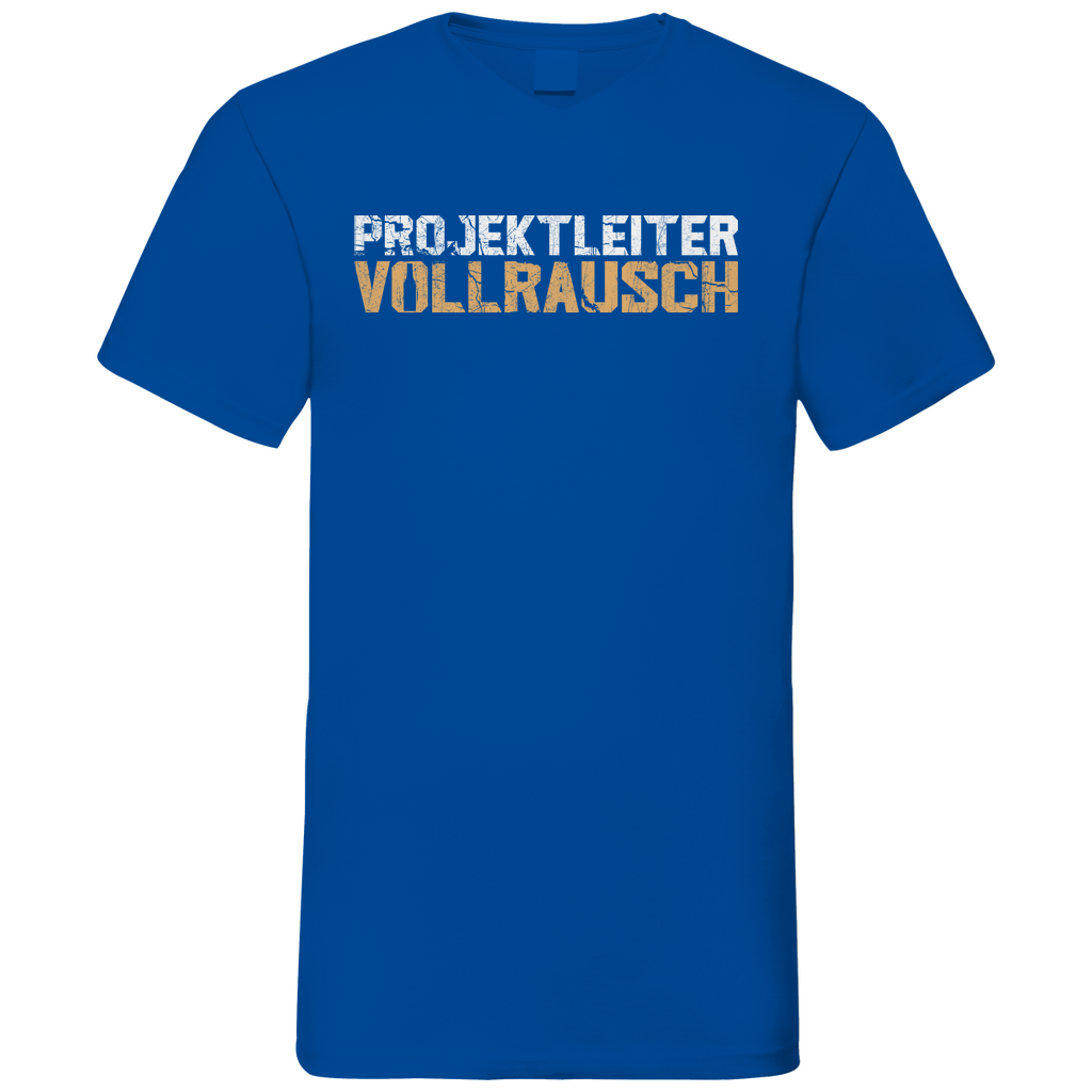 Projektleiter Vollrausch - Herren V-Neck Shirt Royal Blue