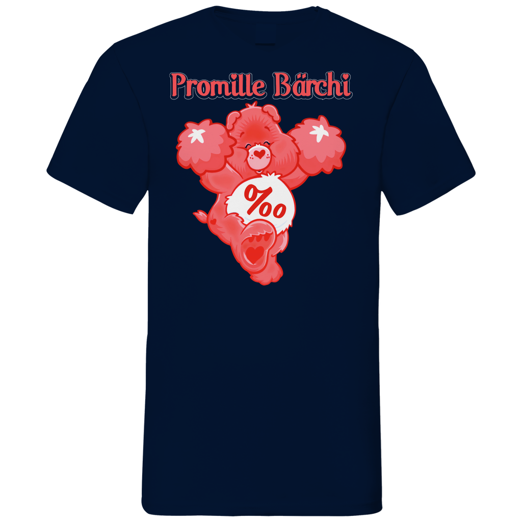Promille Bärchi - Glücksbärchi - Herren V-Neck Shirt Navy