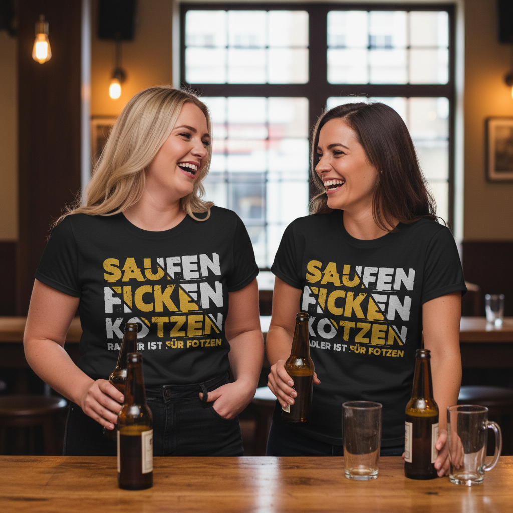 Saufen Ficken Kotzen Radler ist für Fotzen - Damenshirt