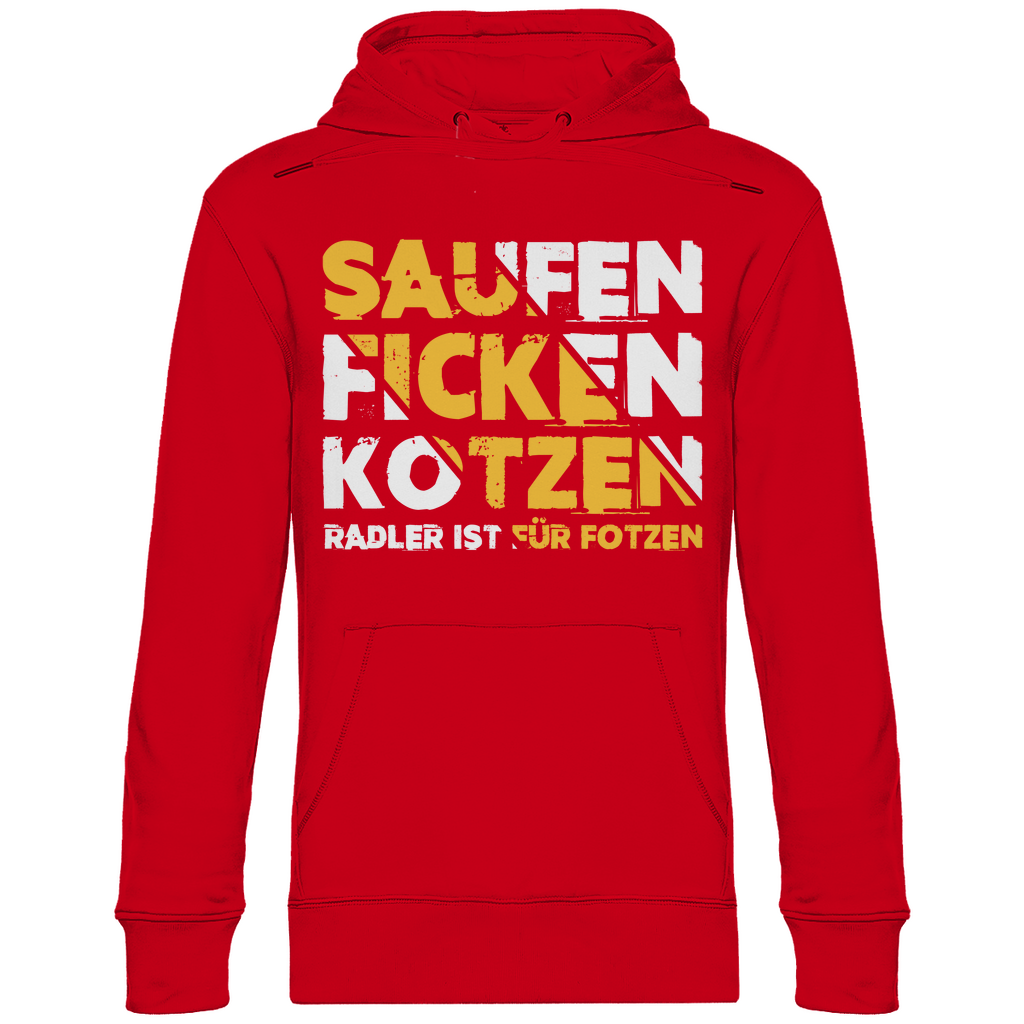 Saufen Ficken Kotzen Radler ist für Fotzen - Unisex Hoodie Red